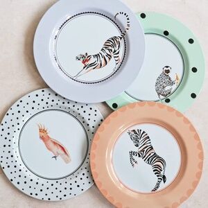 Yvonne Ellen Set of Melamine Plates, Bowls and Cups